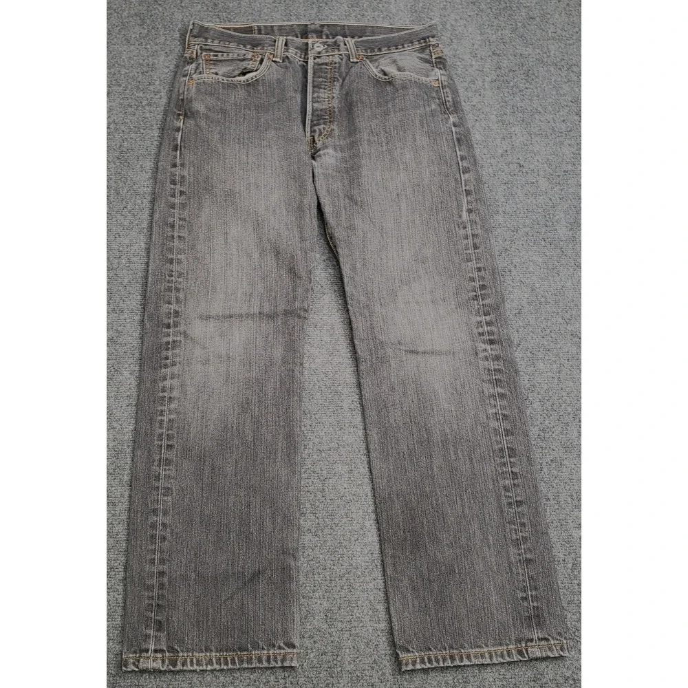 Levis 501XX Jeans Mens 33x29 (33x30tag) Black Button Fly Straight Leg